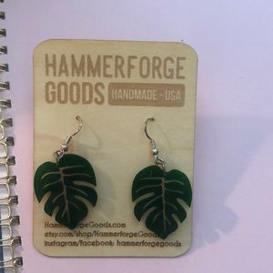Monstera Leaf Earrings